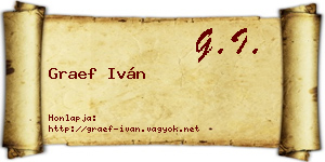 Graef Iván névjegykártya
